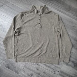 Tommy Bahama Sweater Men's L 1/4 Snap Pullover Green Long Sleeve Shirt